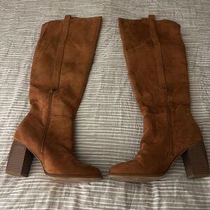 Elegant Tan Over the Knee Boots